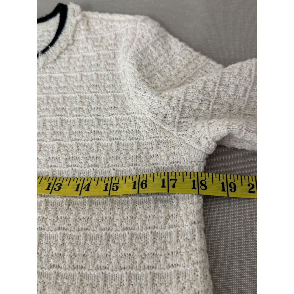 Talbots Tweed Lady Jacket White/Black Button Front Small - Picture 9 of 11